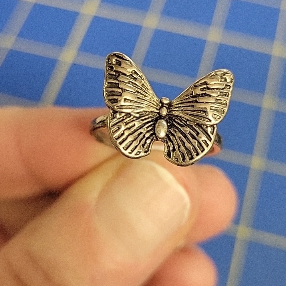 Butterfly Silver Tone Ring